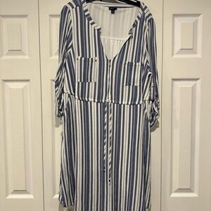 Torrid Navy and White Striped dress